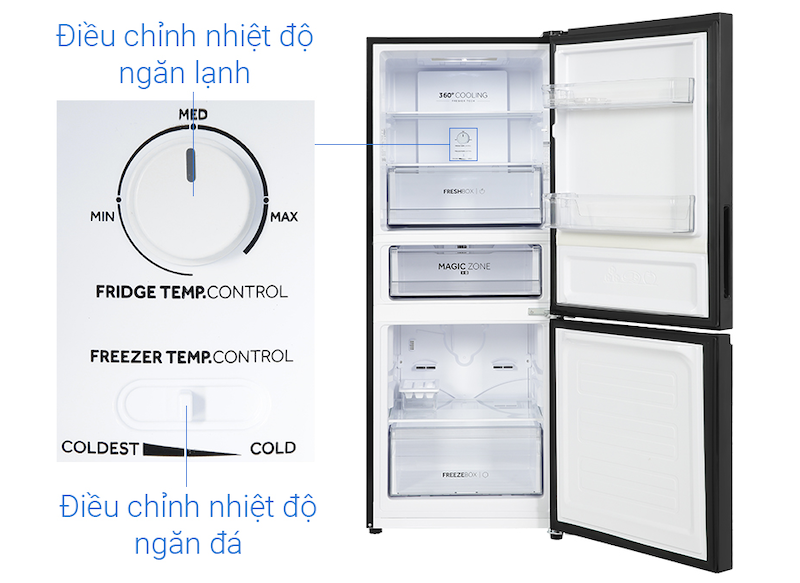 Tủ lạnh Aqua Inverter 260 lít AQR-B310MA(FB) khoác lên mình diện mạo hiện đại