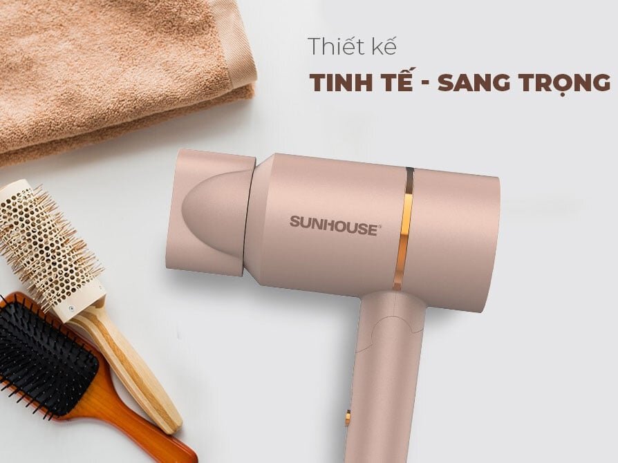 Máy sấy tóc Sunhouse SHD2313 sở hữu thiết kế đẹp, sang trọng