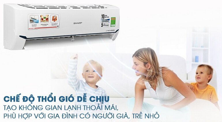 Chức năng thổi gió dễ chịu của điều hòa Sharp AH-X12XEW