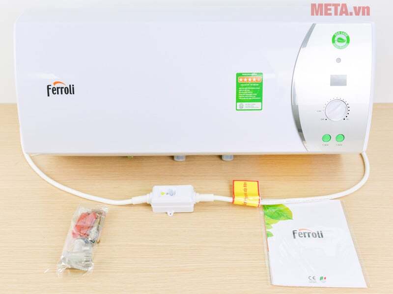Trọn bộ sản phẩm Bình nóng lạnh Ferroli VERDI 20 AG+ và cầu dao chống giật Hình ảnh Bình nóng lạnh Ferroli VERDI 20 AG+