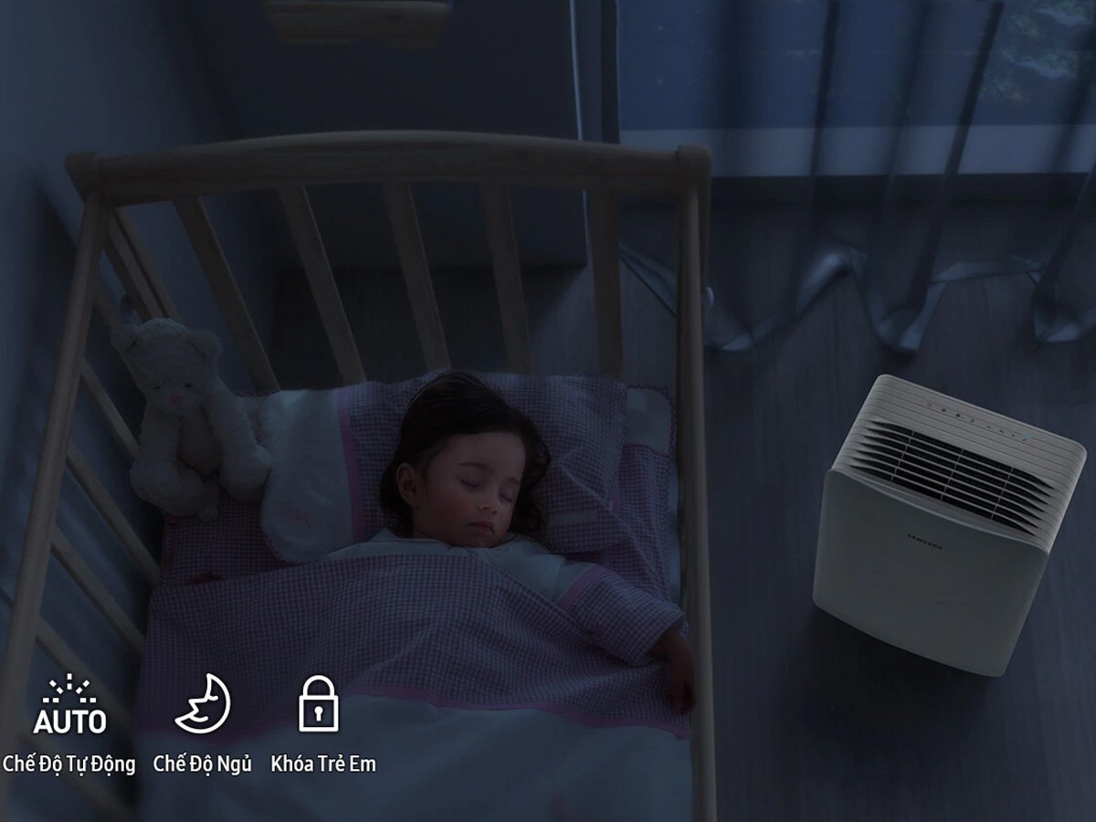 Máy có chế độ ngủ siêu yên tĩnh Máy lọc không khí Samsung