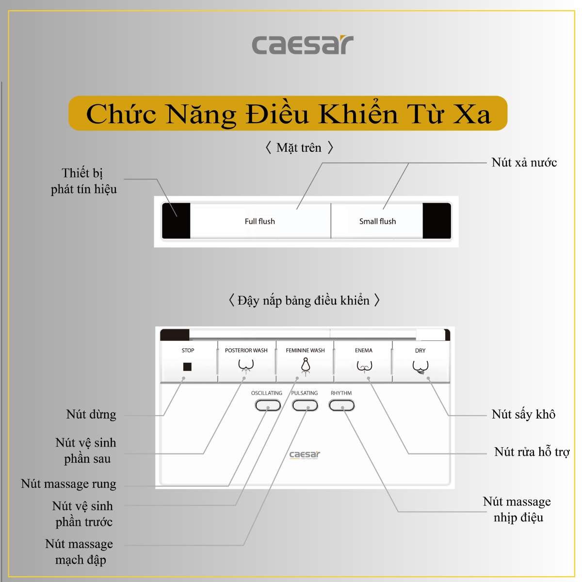 Bồn cầu điện tử thông minh CAESAR CA1380H