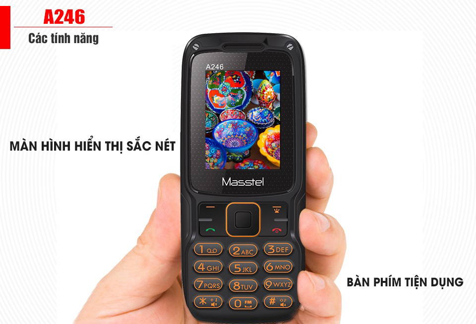 Điện thoại Masstel A246 Black