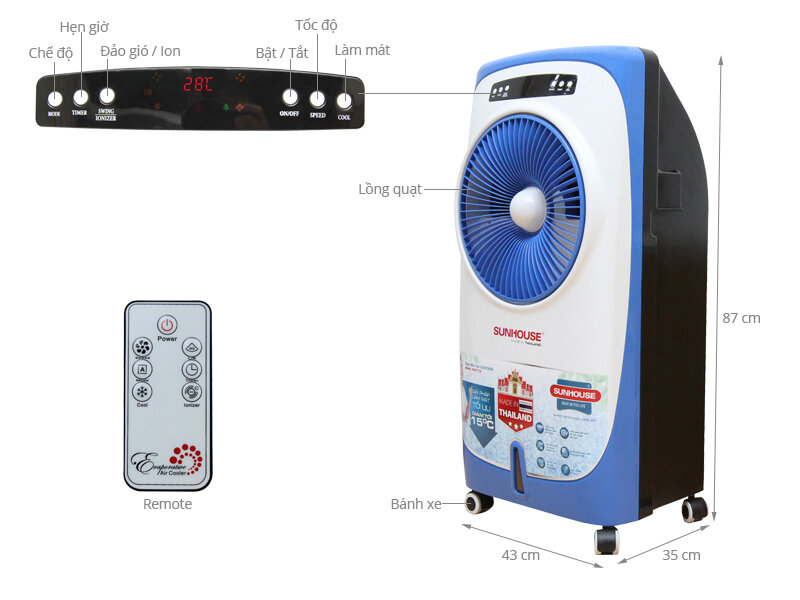 Quạt điều hòa Sunhouse SHD7710 Quạt điều hòa Sunhouse SHD7710
