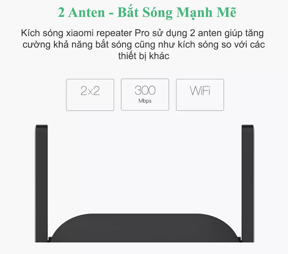 Bộ kính sóng Wifi Xiaomi Repeater Pro màu...
