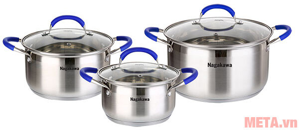 Bộ nồi inox 5 đáy Nagakawa NAG1302