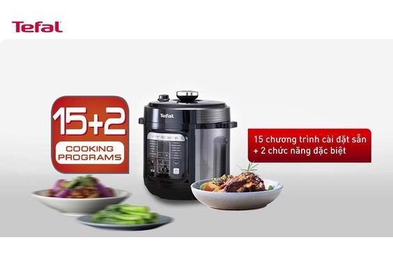 Nồi áp suất điện Tefal 6 lít CY601868 được tích hợp 15 chức năng nấu nướng