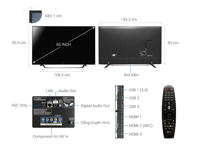 Smart Tivi LG 65 inch 65UF860T