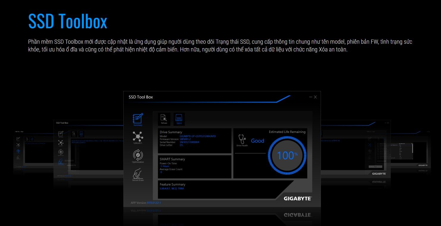 Ổ cứng SSD Gigabyte 256GB SATA 2,5 inch (Đoc 520MB/s, Ghi 500MB/s) - (GP-GSTFS31256GTND)
