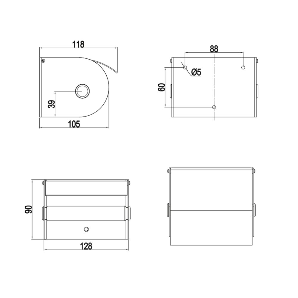 Bản vẽ kỹ thuật hộp đựng giấy Viglacera VG9211