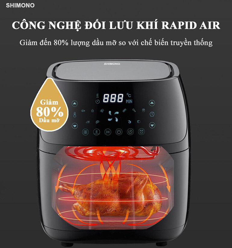 Nồi chiên không dầu Shimono SM-AF558T