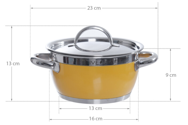 Nồi inox 3 đáy 16 cm Fivestar N16-3DM Nồi inox 3 đáy 16 cm Fivestar N16-3DM