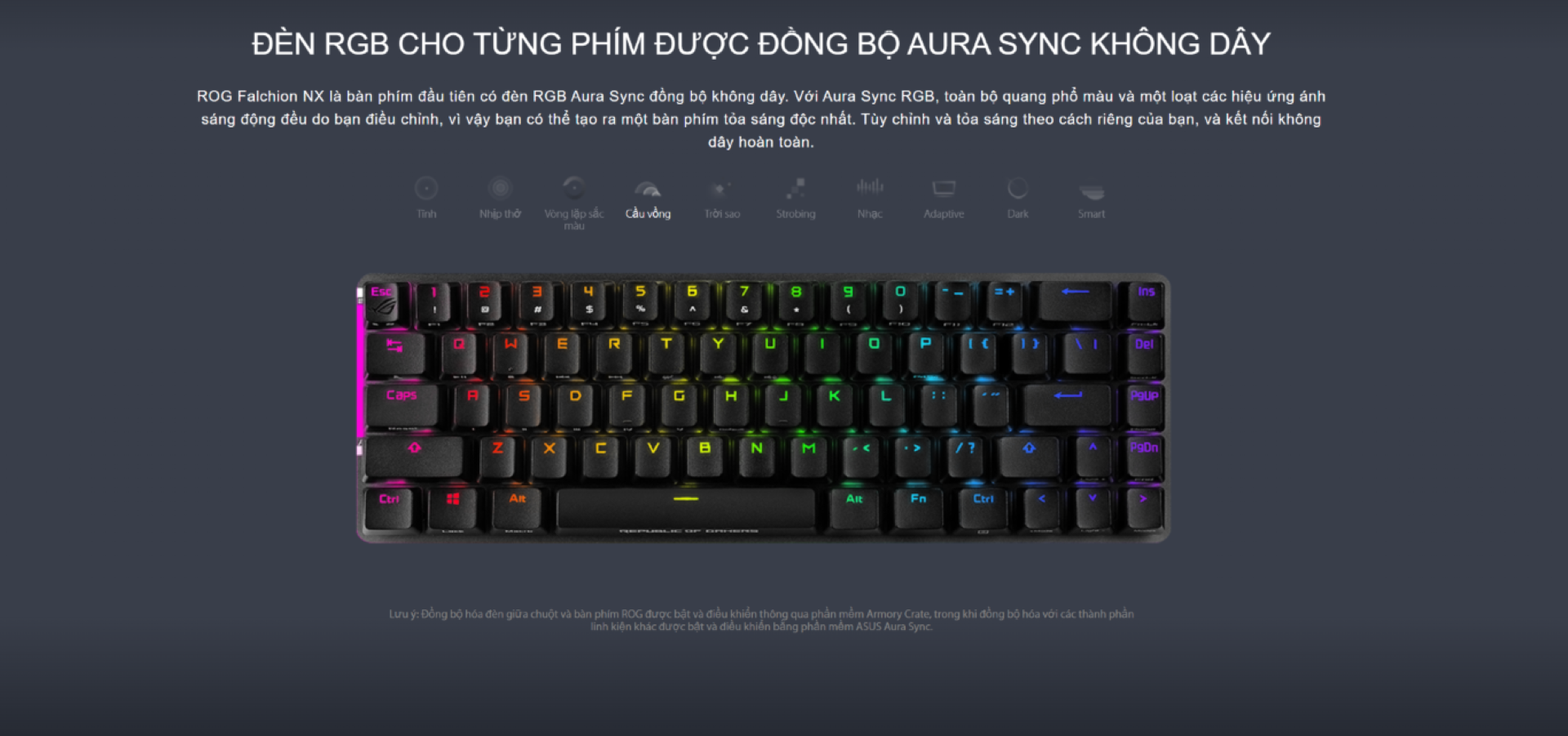 Bàn phím không dây Asus ROG Falchion NX Red sw (USB/RGB)