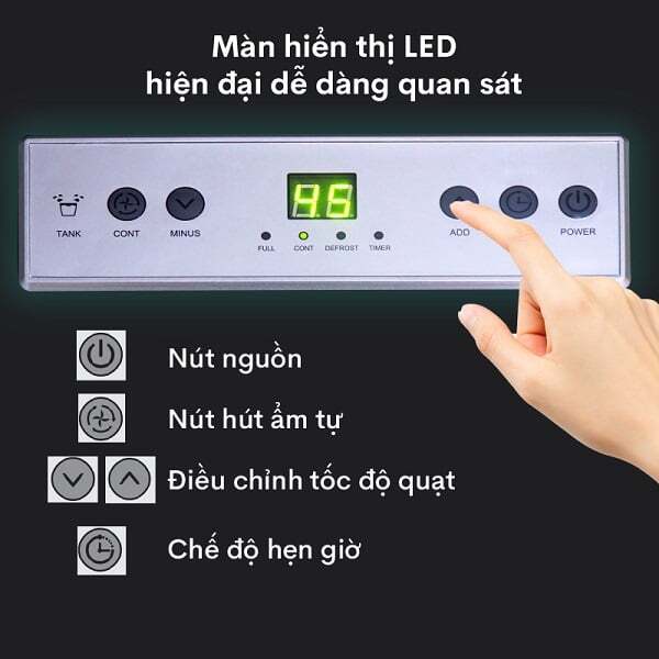 Bảng điều khiển có màn hình Led Máy hút ẩm nhà kho