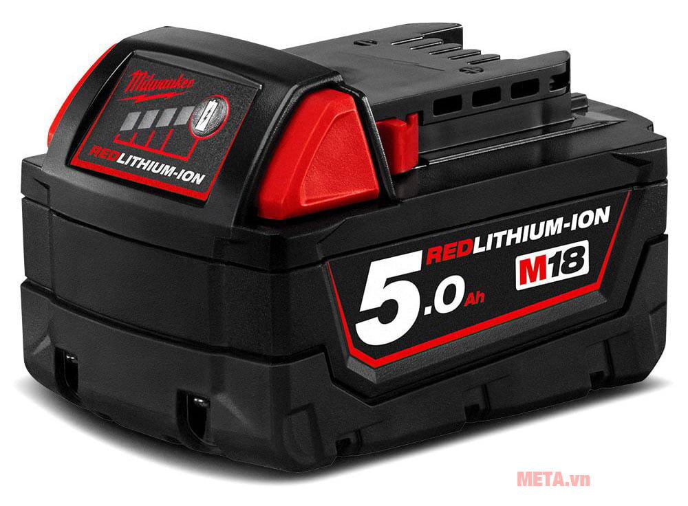 Pin Li-ion 18V 5.0Ah Milwaukee M18B5 màu đen Pin Li-ion 18V 5.0Ah Milwaukee M18B5
