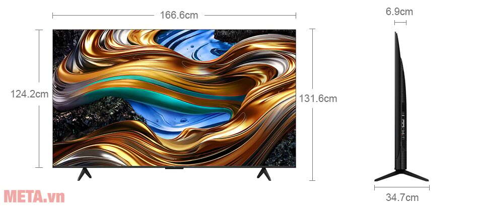 Kích thước tivi TCL 75P79B Pro Tivi TCL 75P79B Pro