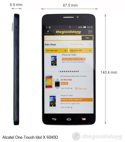 Điện thoại Alcatel One Touch Idol X 6040D