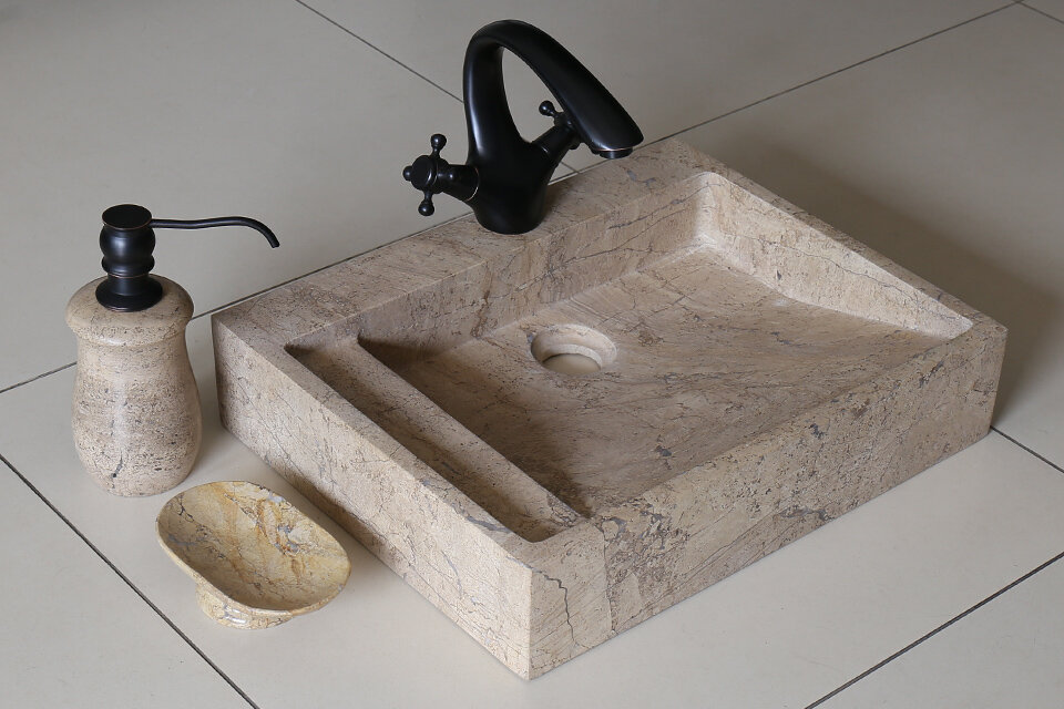 Chậu rửa mặt bằng đá Kanly MAR24V