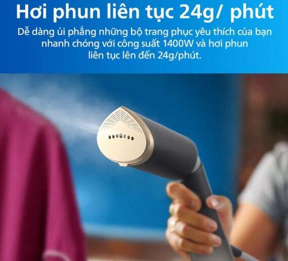 Bàn ủi hơi cầm tay Philips STH5030/80 có công suất 1.400W Bàn ủi hơi cầm tay Philips STH5030/80 có công suất 1.400W