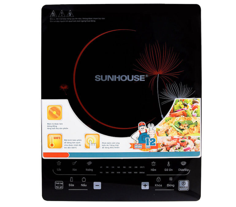 Thiết kế ưu việt của Bếp từ dương 1 vùng nấu Sunhouse SHD6862