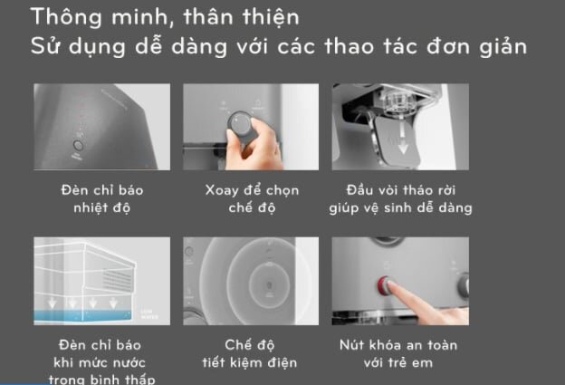 Máy lọc nước Coway Villaem 2 (CHP-18AR) thiết kế 2 vòi lấy nước riêng biệt với nhiều tính năng hiện đại