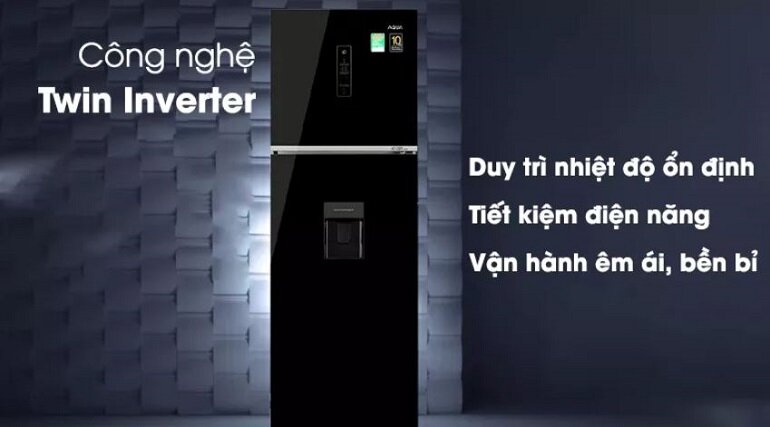 Tủ lạnh Aqua Inverter T389FA (WGB)