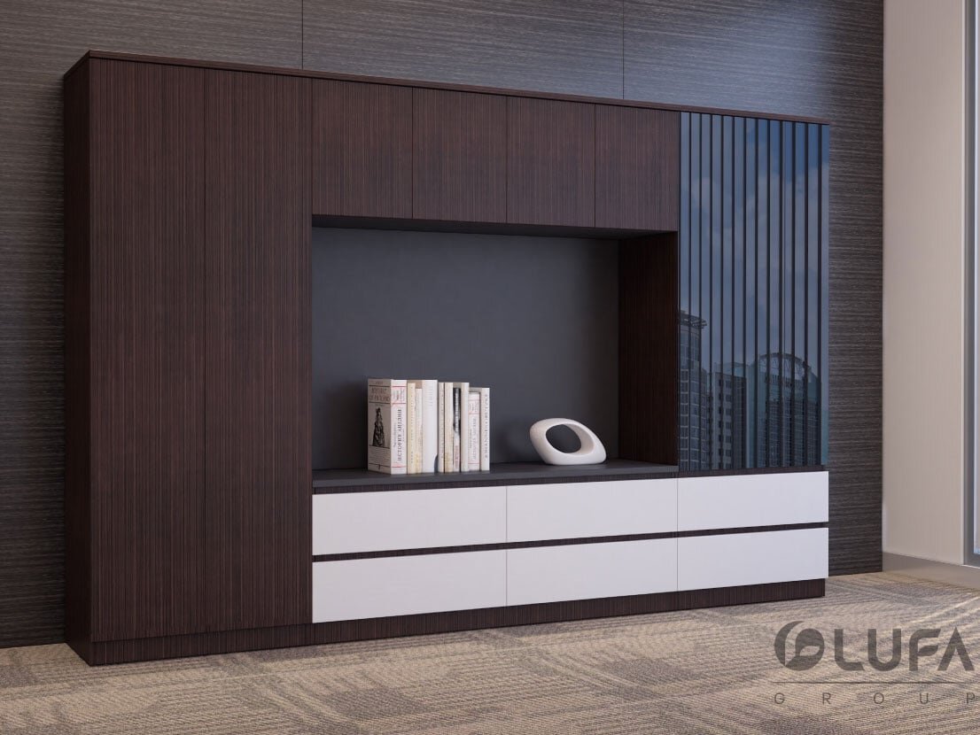 E02-C2400L lắp đặt phòng giám đốc cực kỳ sang trọng Tủ giám đốc