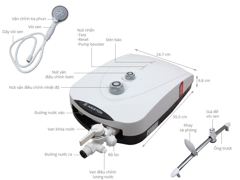 Máy nước nóng Ariston VR-M4522EP-WH W/White 4.5 kW