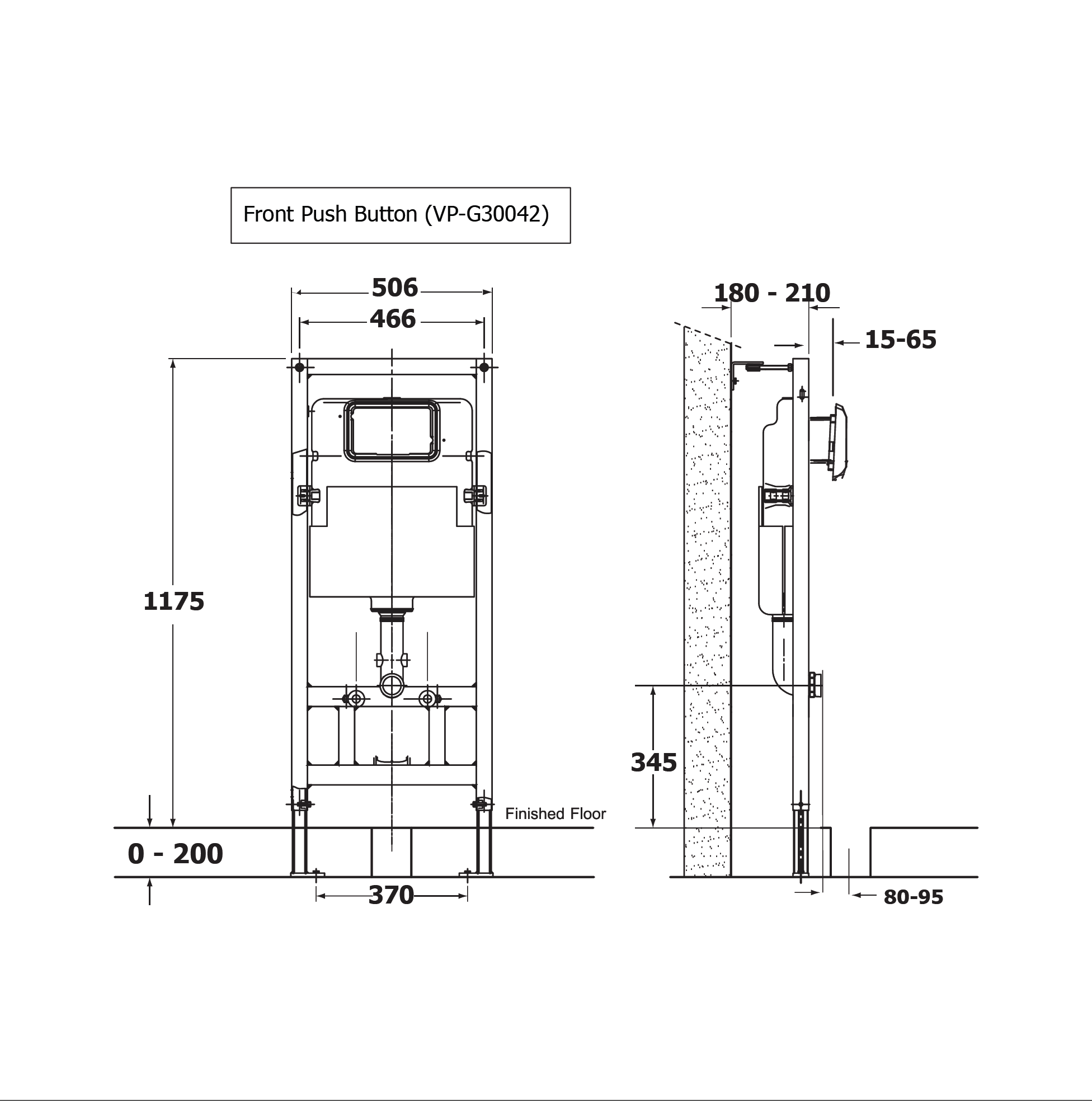 Bản vẽ kỹ thuật két nước âm tường American Standard VP-G30042
