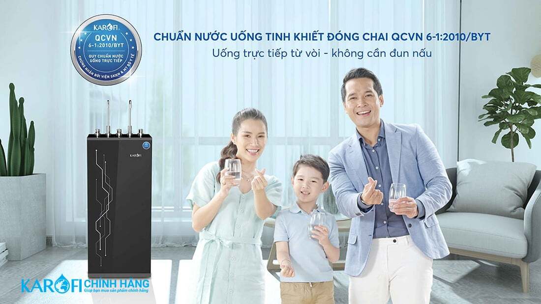 Máy lọc nước nóng lạnh Karofi KAD-I55 cho nguồn nước tinh khiết uống trực tiếp Máy lọc nước nóng lạnh Karofi KAD-I55 cho nguồn nước tinh khiết uống trực tiếp