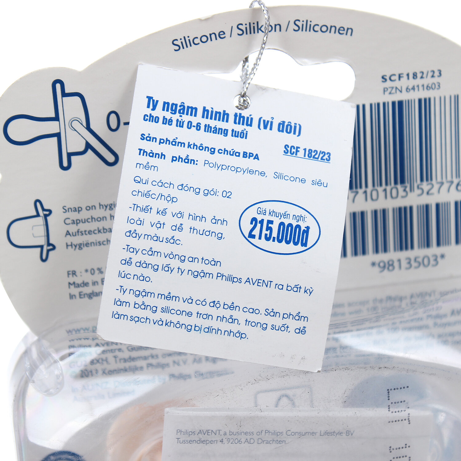  Ty ngậm hình thú 0-6m SCF182