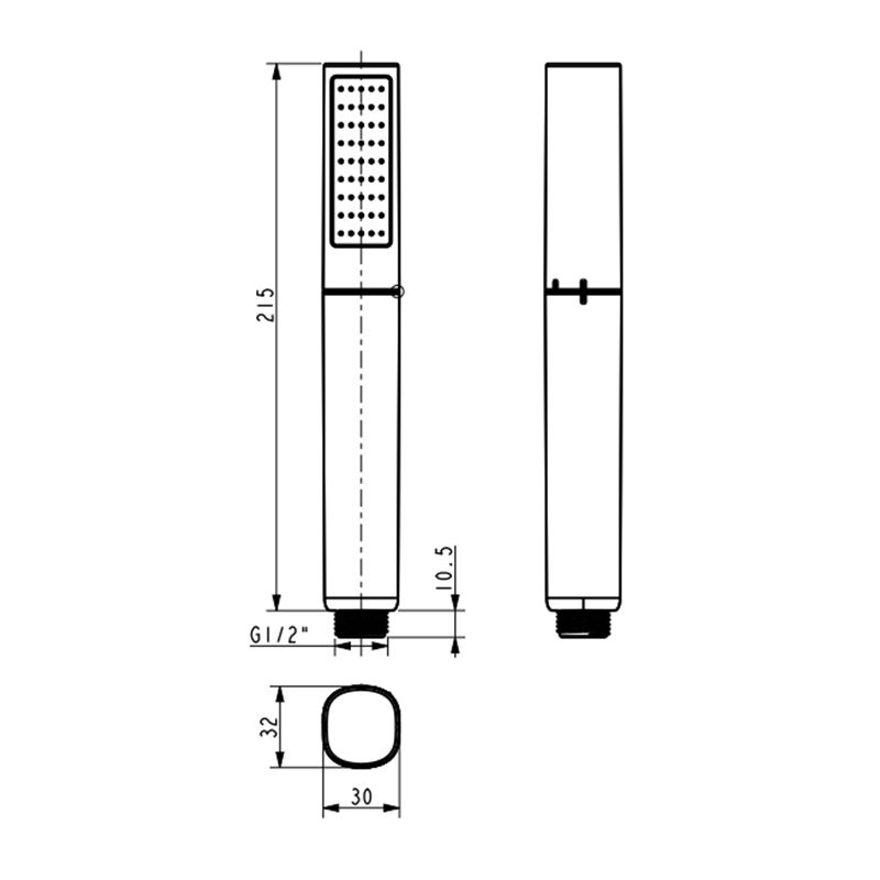Bản vẽ kỹ thuật tay sen tắm DuoStix American WF-S507 / WF-S507W