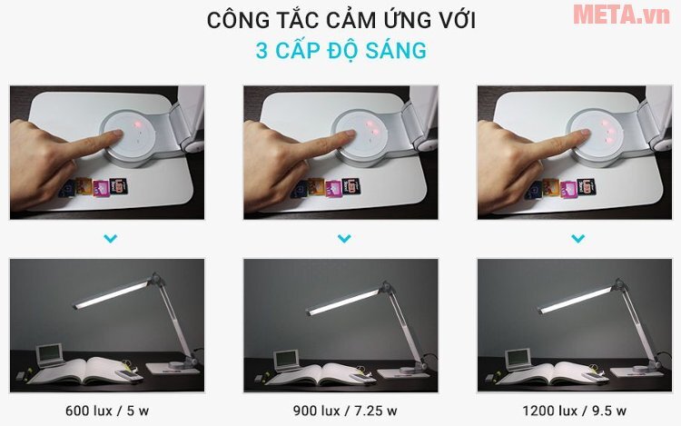 Đèn bàn Led Hàn Quốc cảm ứng Prism 4400W (Trắng)