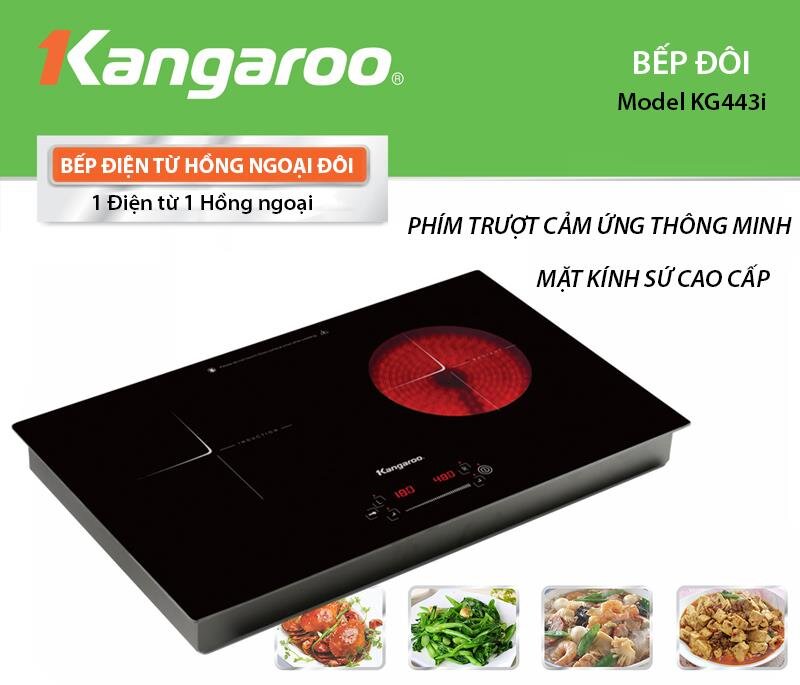 Bếp từ hồng ngoại đôi Kangaroo KG443I 3.500W