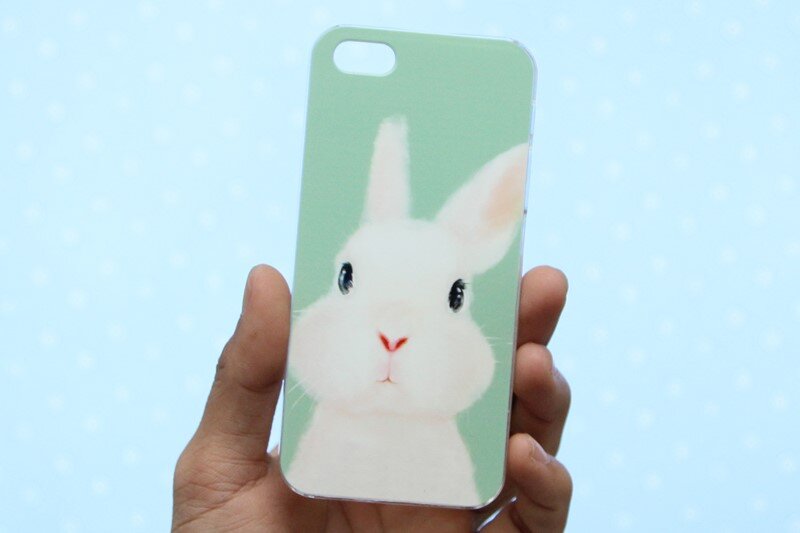 Ốp lưng iPhone 5 - 5S Nhựa in Thỏ Xanh ngọc Ốp lưng iPhone 5 - 5S Nhựa in Thỏ Xanh ngọc
