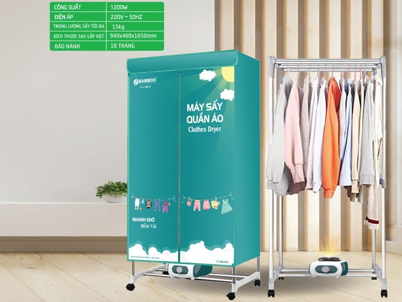 Công suất lớn giúp tối thời gian sấy khô