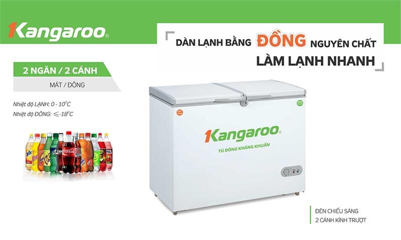 Tủ đông Kangaroo KG 388C2 - 388L, 2 ngăn đông và mát