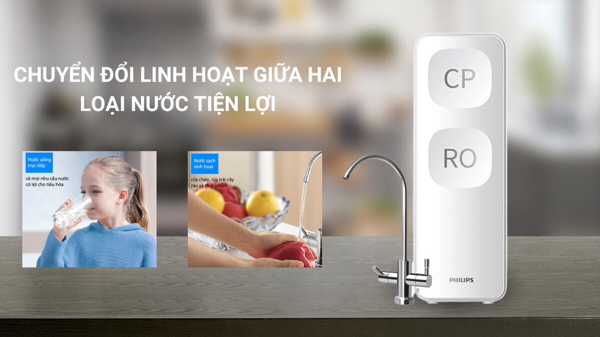 Philips AUT3015/74 có thể chuyển đổi linh hoạt giữa hai loại nước