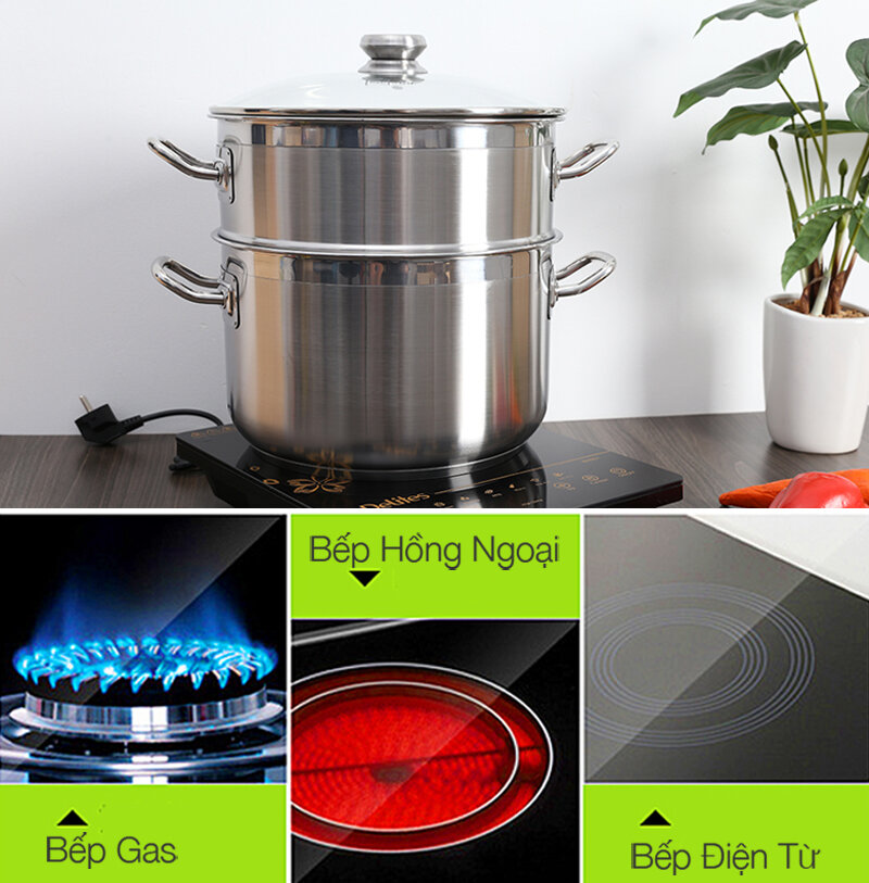 Bộ nồi xửng inox 3 đáy 28cm Fivestar ST28-3DG Bộ nồi xửng inox 3 đáy 28cm Fivestar ST28-3DG