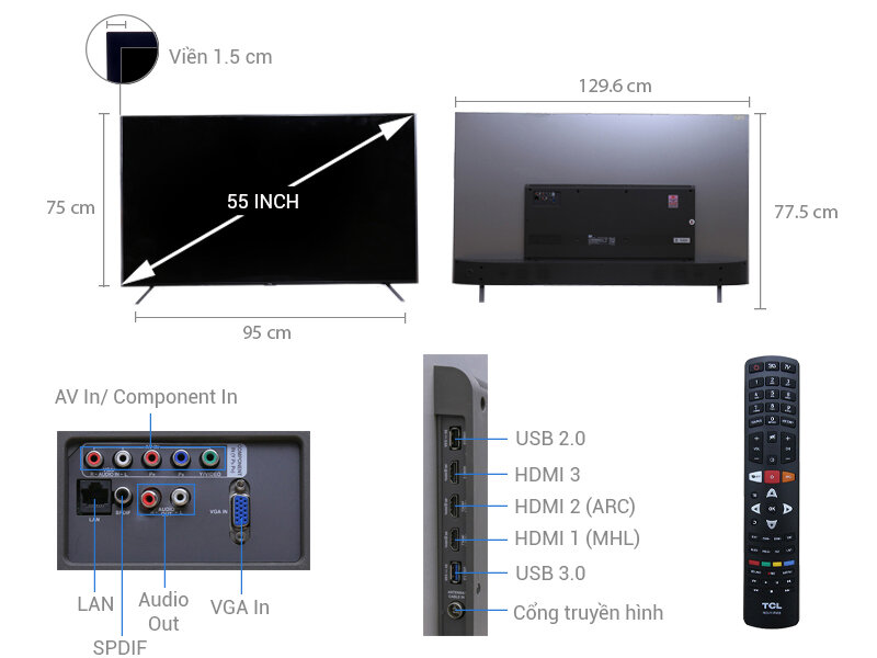 Smart Tivi TCL 55 inch L55C1-UF Smart Tivi TCL 55 inch L55C1-UF