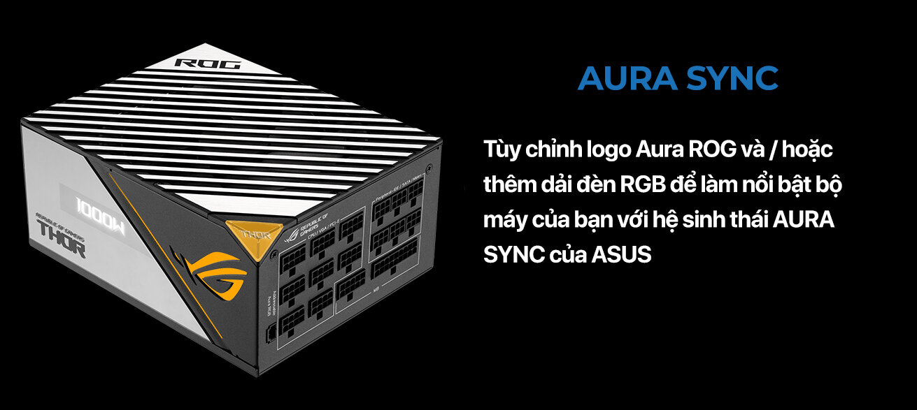 Nguồn ASUS ROG THOR - 1000P2 Gaming Platinum - 1000W ( Màu Đen/80 Plus Platinum / Full Modular) 