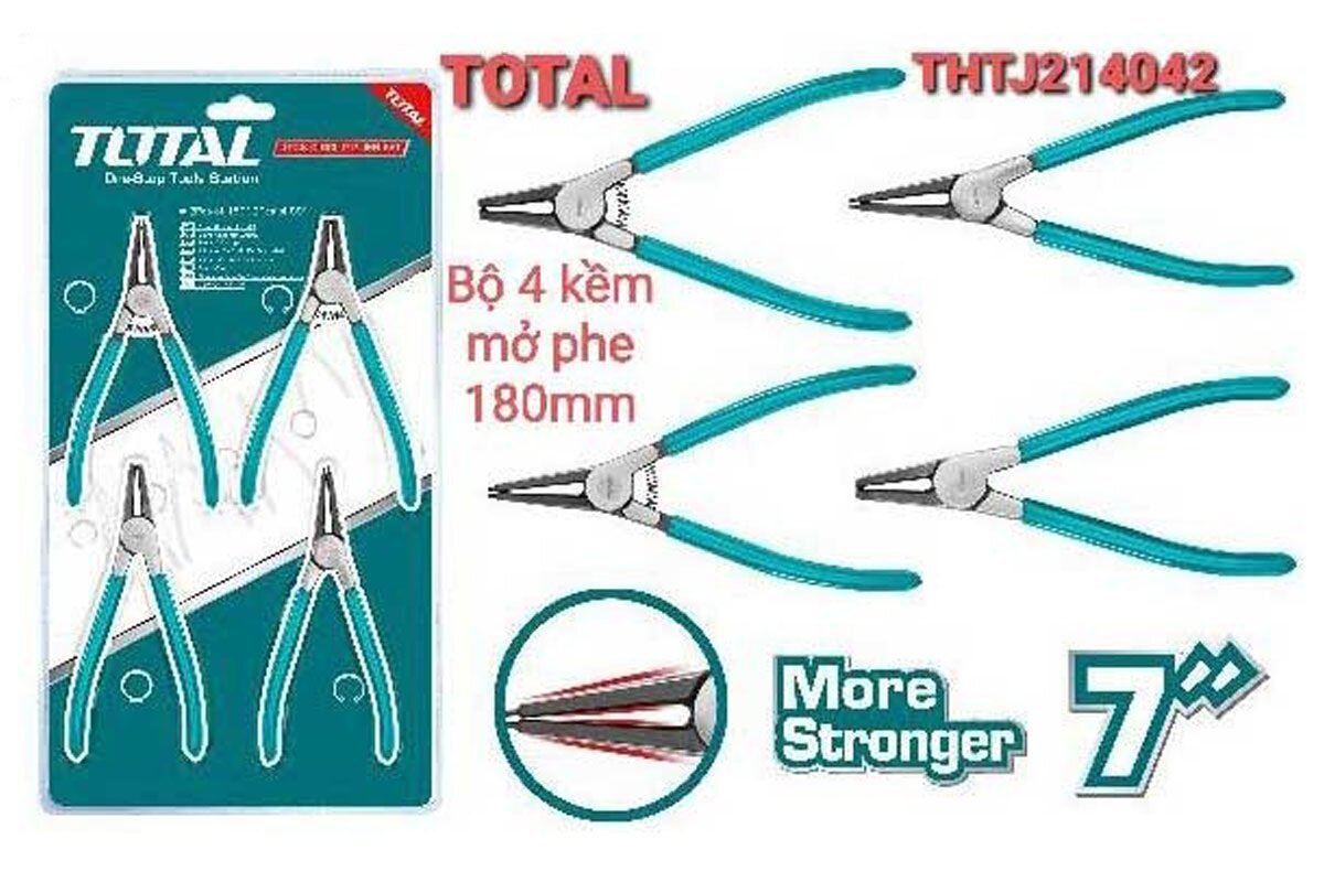 Bộ 4 kềm mở phe 180mm Total THTJ214042