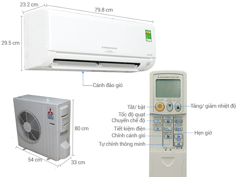 Máy lạnh Mitsubishi Electric Inverter 2 HP MSY-GH18VA Máy lạnh Mitsubishi Electric Inverter 2 HP MSY-GH18VA