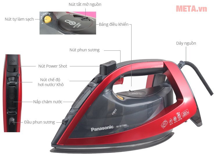 Bàn là hơi nước Panasonic NI-WT980RRA