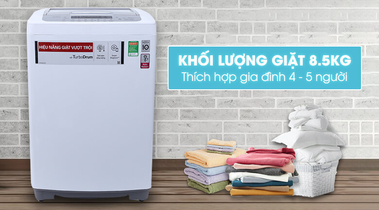 Máy giặt LG Inverter 8.5 kg T2385VSPW Máy giặt LG Inverter 8.5 kg T2385VSPW