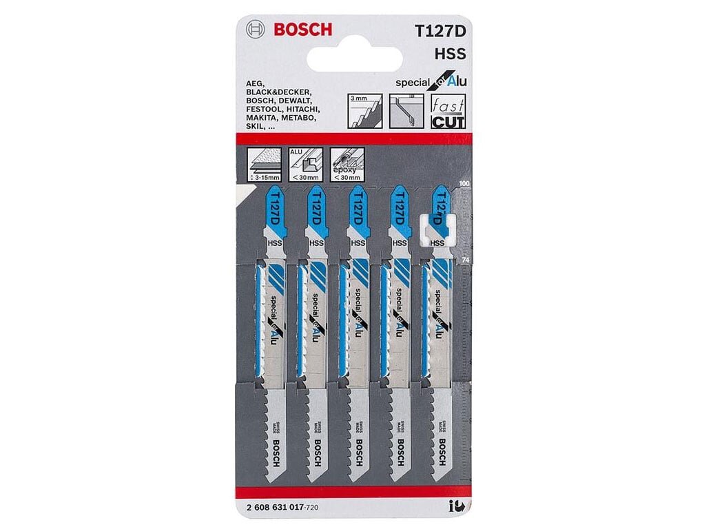 Bộ 5 lưỡi cưa lọng sắt Bosch T 127 D - 2608631017
