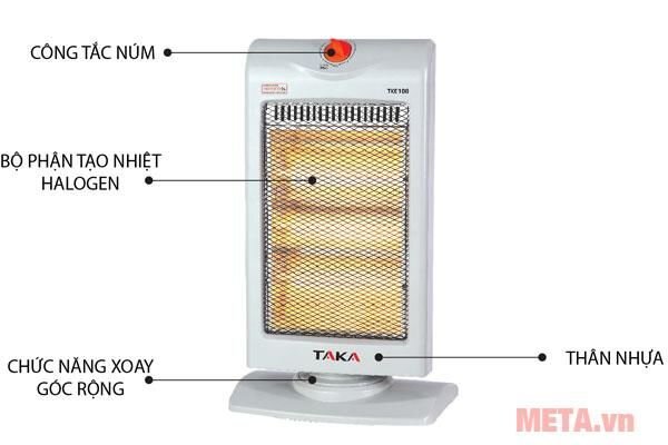 Quạt sưởi Halogen Taka TKE108