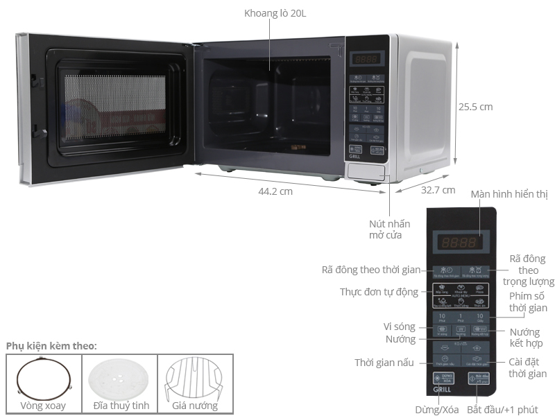 Lò vi sóng Sharp R-G272VN-S 20 lít Lò vi sóng Sharp R-G272VN-S 20 lít