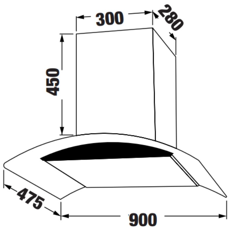 Máy hút mùi Kaff KF-GB 906