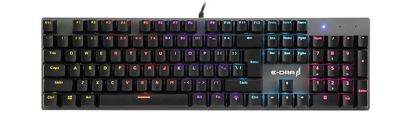 Bàn phím Edra EK313 bạc Blue sw (USB/Led Rainbow)